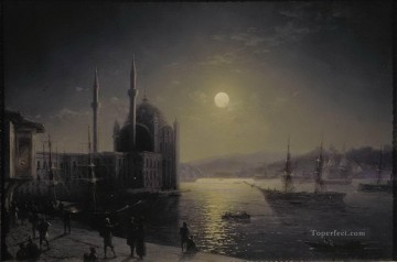moonlit night on the bosphorus 1894 Romantic Ivan Aivazovsky Russian Oil Paintings